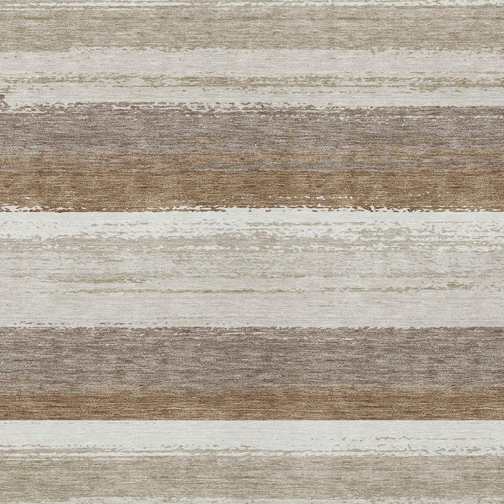 5' X 8' Beige And Graphite Striped Washable Indoor Outdoor Area Rug HomeRoots
