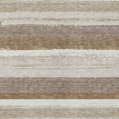 5' X 8' Beige And Graphite Striped Washable Indoor Outdoor Area Rug HomeRoots