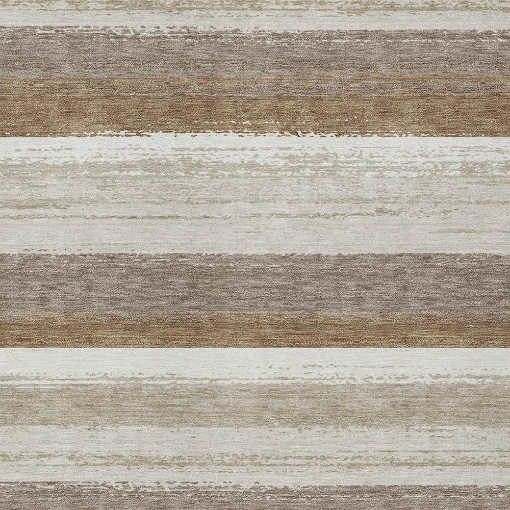 10' X 14' Beige And Graphite Striped Washable Indoor Outdoor Area Rug HomeRoots