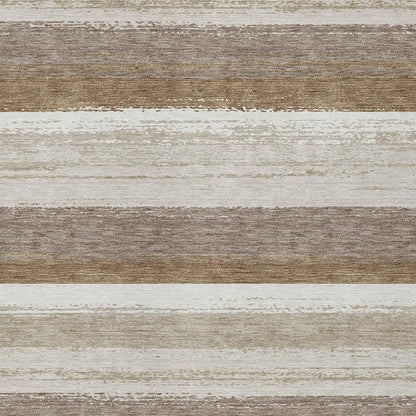 10' X 14' Beige And Graphite Striped Washable Indoor Outdoor Area Rug HomeRoots