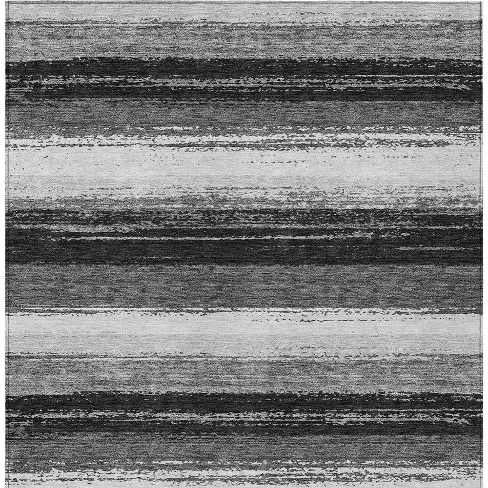 5' X 8' Black And Khaki Striped Washable Indoor Outdoor Area Rug — view 7