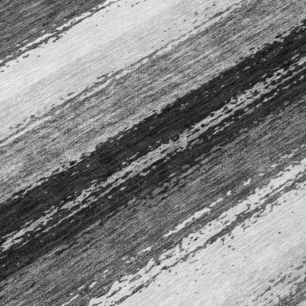 8' Black And Khaki Round Striped Washable Indoor Outdoor Area Rug — view 4