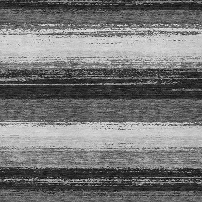 9' X 12' Black And Khaki Striped Washable Indoor Outdoor Area Rug HomeRoots