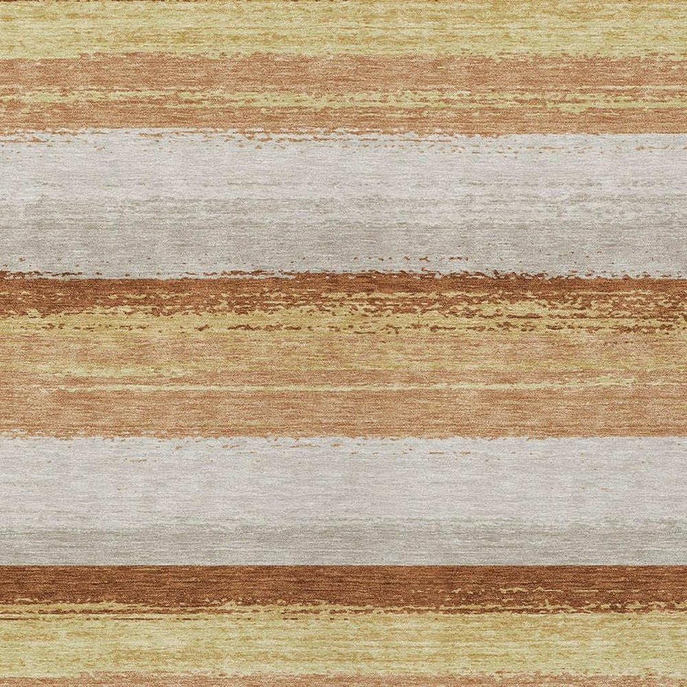3' X 5' Copper And Purple Striped Washable Indoor Outdoor Area Rug HomeRoots