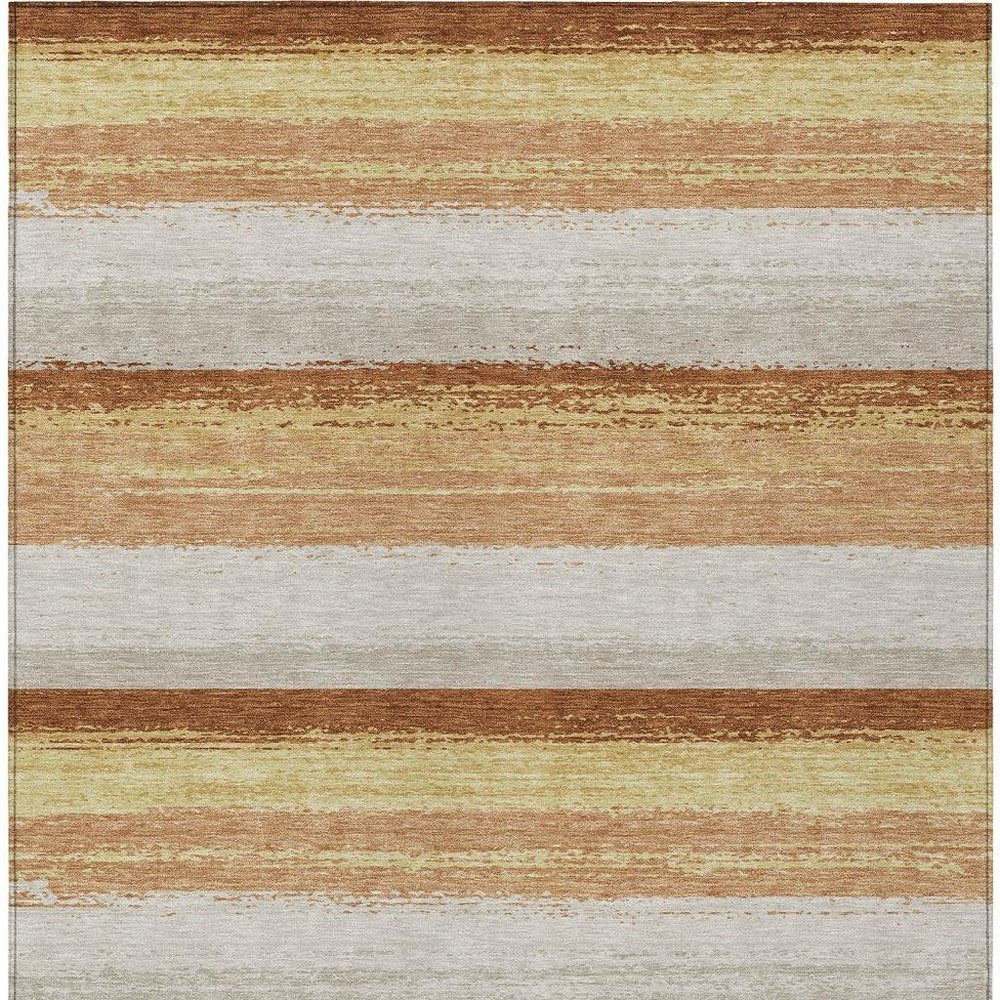 5' X 8' Copper And Purple Striped Washable Indoor Outdoor Area Rug — view 6