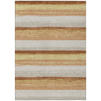 9' X 12' Copper And Purple Striped Washable Indoor Outdoor Area Rug HomeRoots