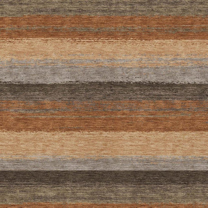 10' X 14' Orange And Green Striped Washable Indoor Outdoor Area Rug HomeRoots