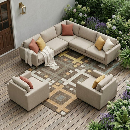 10' X 14' Chocolate And Graphite Geometric Washable Indoor Outdoor Area Rug HomeRoots