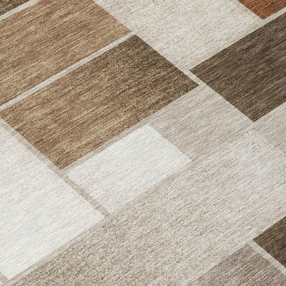 8' X 10' Beige And Graphite Geometric Washable Indoor Outdoor Area Rug HomeRoots