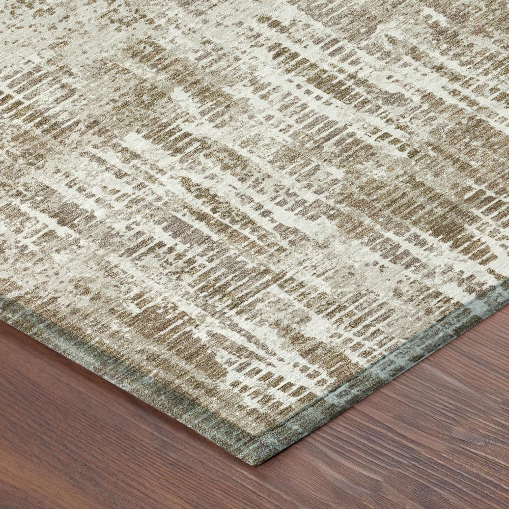 5' X 8' Beige And Brown Abstract Washable Indoor Outdoor Area Rug HomeRoots