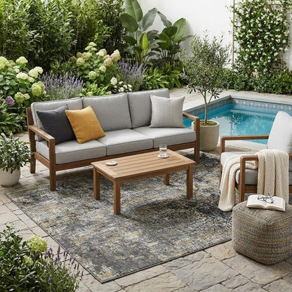 5' X 8' Black And Taupe Abstract Washable Indoor Outdoor Area Rug HomeRoots
