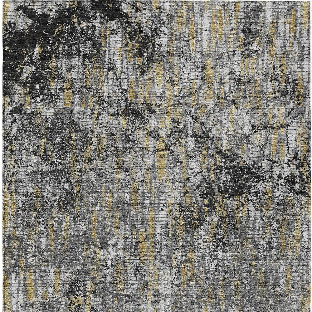 8' X 10' Black And Taupe Abstract Washable Indoor Outdoor Area Rug — view 8