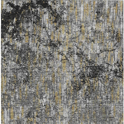 8' X 10' Black And Taupe Abstract Washable Indoor Outdoor Area Rug HomeRoots