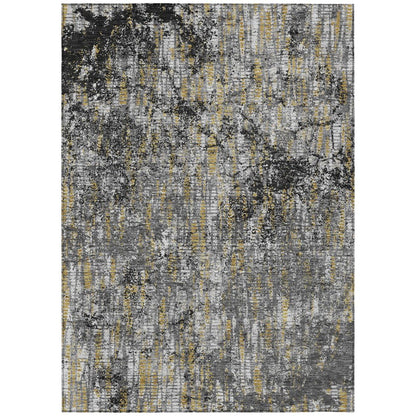 8' X 10' Black And Taupe Abstract Washable Indoor Outdoor Area Rug HomeRoots