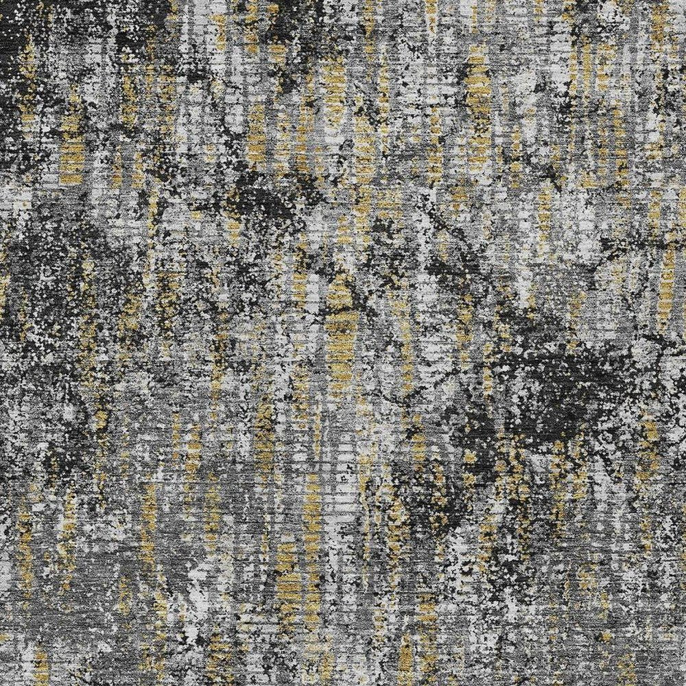8' X 10' Black And Taupe Abstract Washable Indoor Outdoor Area Rug — view 13