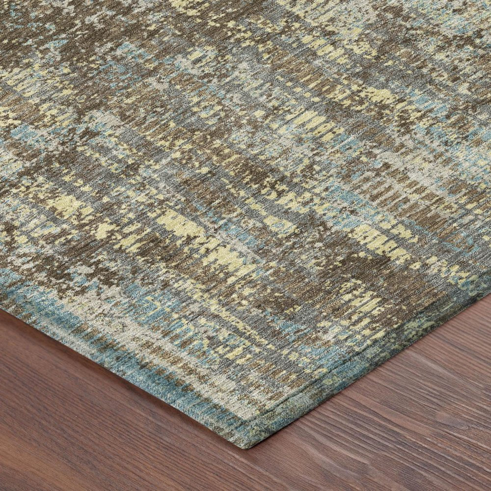 8' X 10' Brown And Graphite Abstract Washable Indoor Outdoor Area Rug HomeRoots