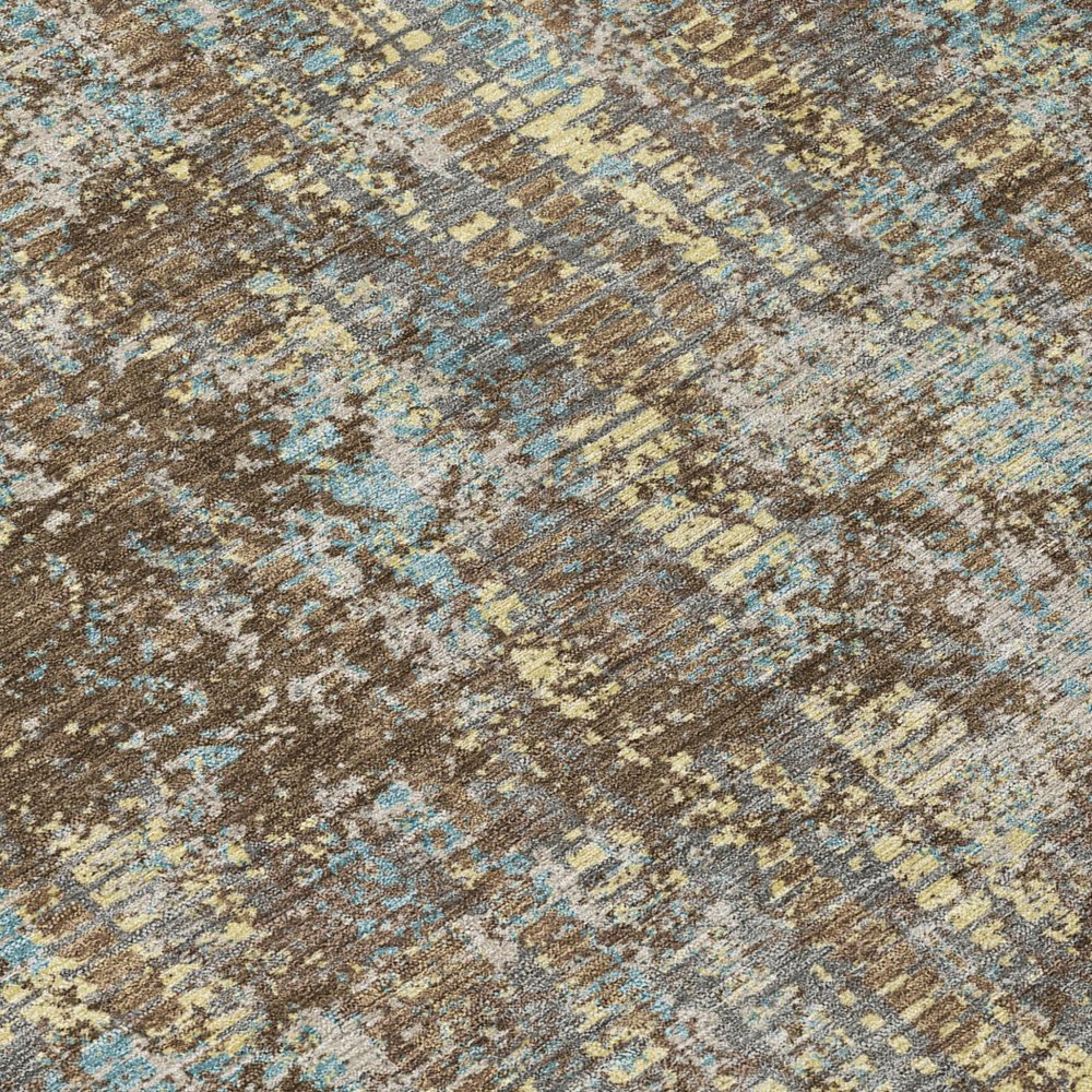 9' X 12' Brown And Graphite Abstract Washable Indoor Outdoor Area Rug HomeRoots