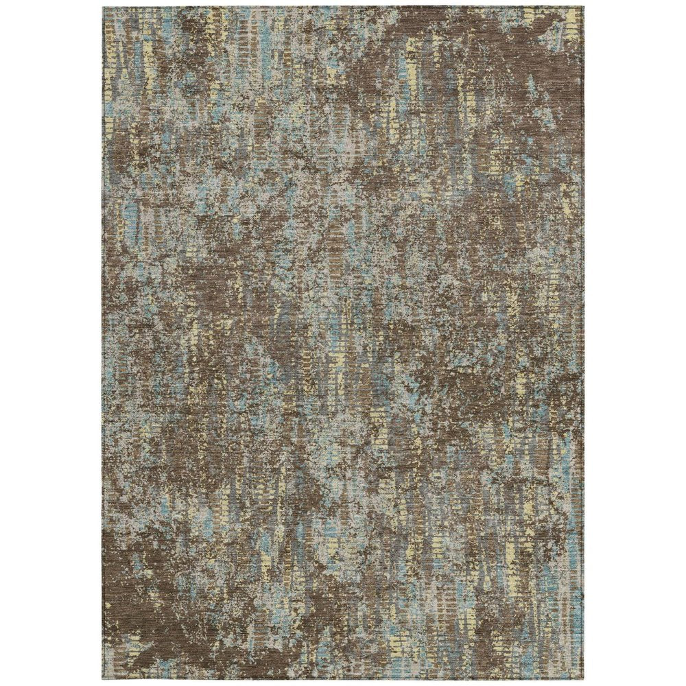 10' X 14' Brown And Graphite Abstract Washable Indoor Outdoor Area Rug HomeRoots