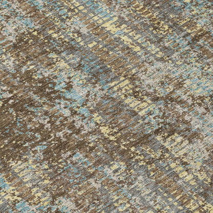 10' X 14' Brown And Graphite Abstract Washable Indoor Outdoor Area Rug HomeRoots
