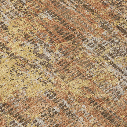 5' X 8' Copper And Ivory Abstract Washable Indoor Outdoor Area Rug HomeRoots
