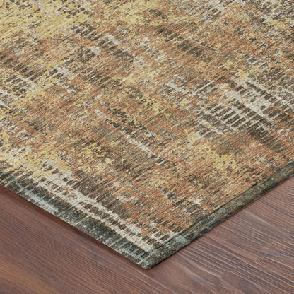 8' Copper And Ivory Round Abstract Washable Indoor Outdoor Area Rug HomeRoots