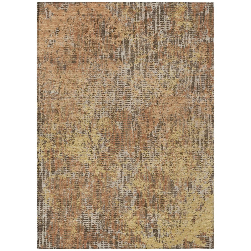 10' X 14' Copper And Ivory Abstract Washable Indoor Outdoor Area Rug HomeRoots
