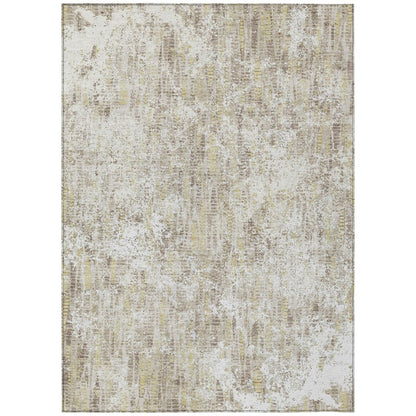 5' X 8' Ivory And Blue Abstract Washable Indoor Outdoor Area Rug HomeRoots