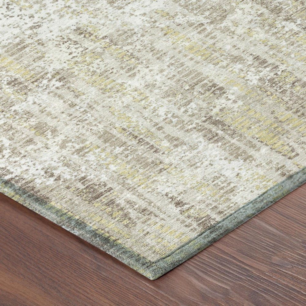 5' X 8' Ivory And Blue Abstract Washable Indoor Outdoor Area Rug — view 2