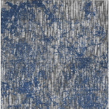 10' X 14' Navy Blue And Khaki Abstract Washable Indoor Outdoor Area Rug HomeRoots