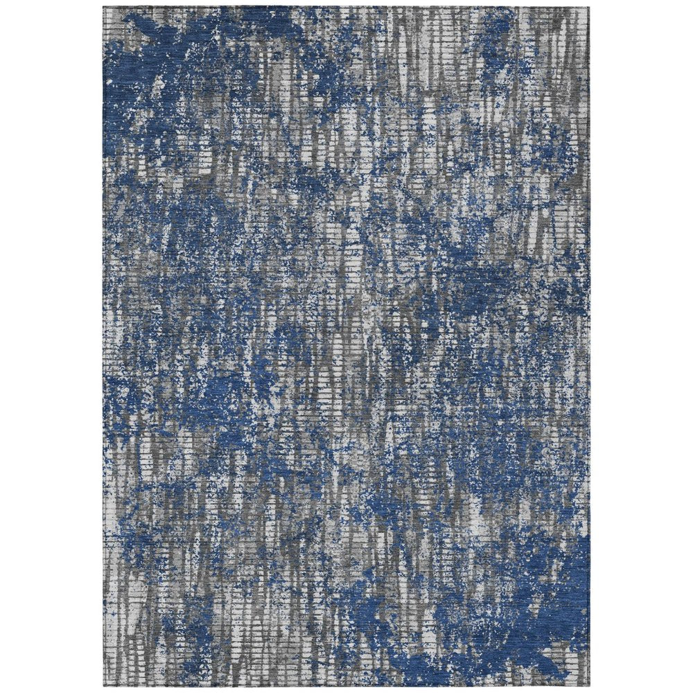10' X 14' Navy Blue And Khaki Abstract Washable Indoor Outdoor Area Rug HomeRoots