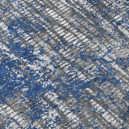 10' X 14' Navy Blue And Khaki Abstract Washable Indoor Outdoor Area Rug HomeRoots