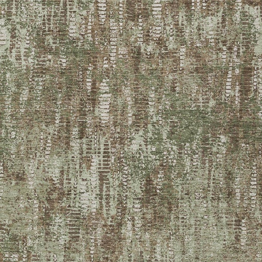 5' X 8' Olive Green And Graphite Abstract Washable Indoor Outdoor Area Rug — view 6