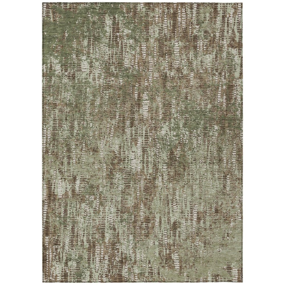 8' X 10' Olive Green And Graphite Abstract Washable Indoor Outdoor Area Rug HomeRoots