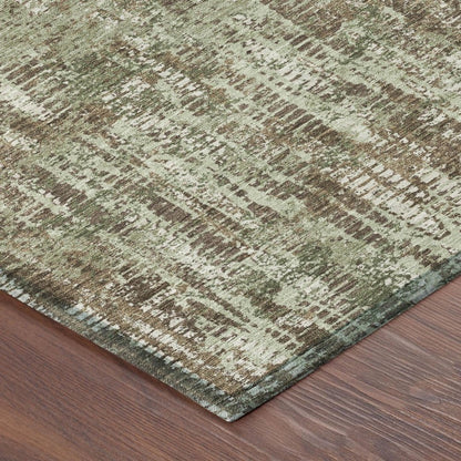 8' X 10' Olive Green And Graphite Abstract Washable Indoor Outdoor Area Rug HomeRoots