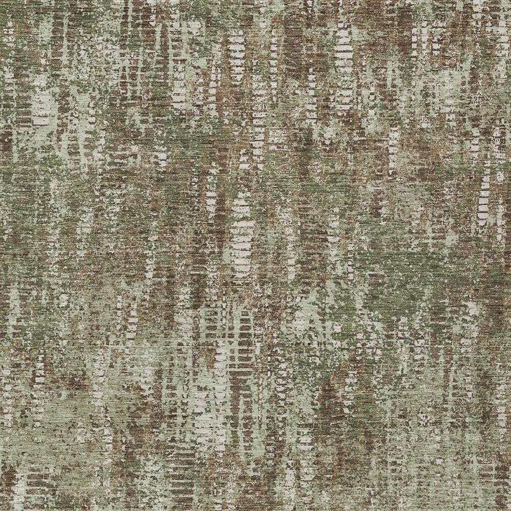 9' X 12' Olive Green And Graphite Abstract Washable Indoor Outdoor Area Rug HomeRoots