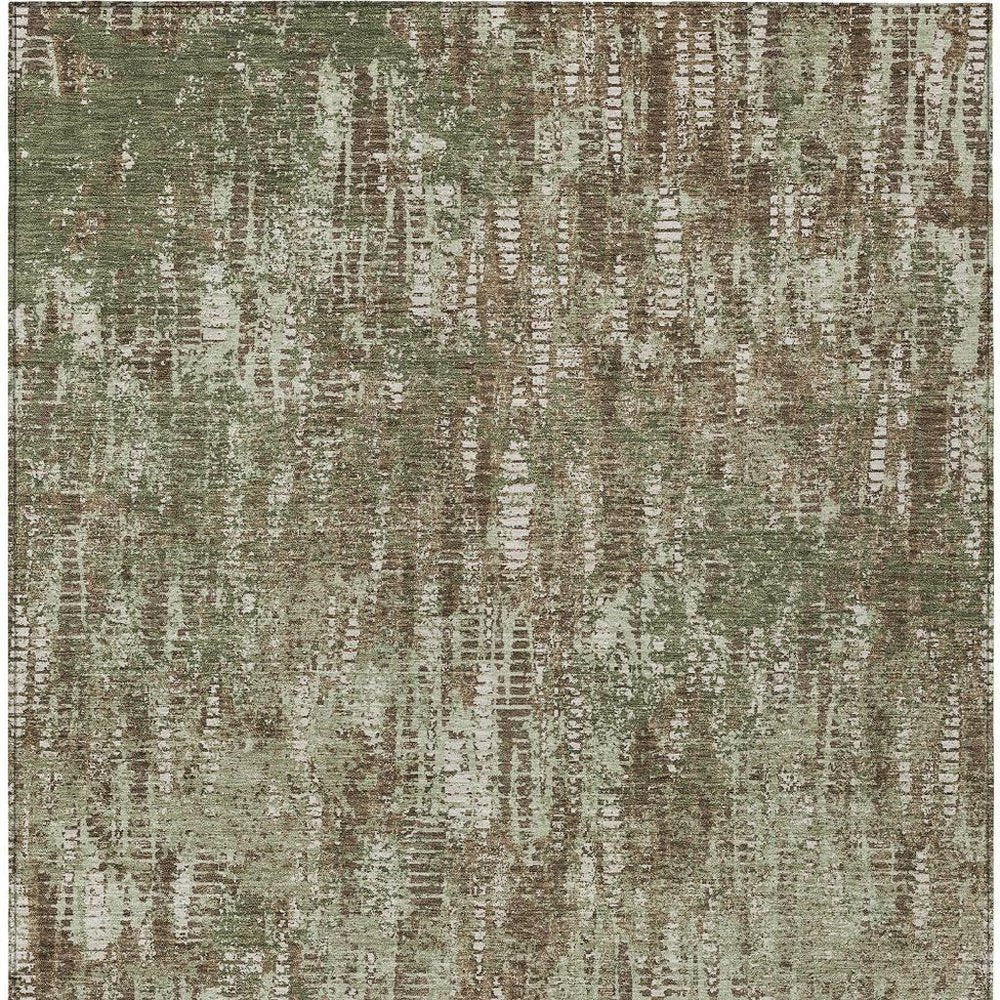 10' X 14' Olive Green And Graphite Abstract Washable Indoor Outdoor Area Rug HomeRoots