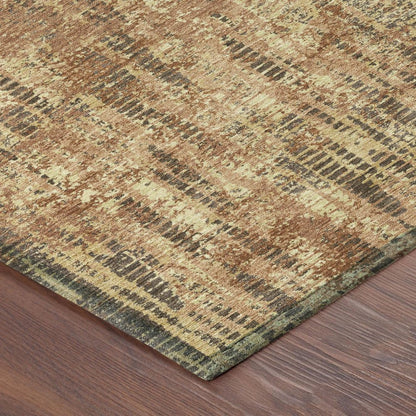 5' X 8' Orange And Brown Abstract Washable Indoor Outdoor Area Rug HomeRoots