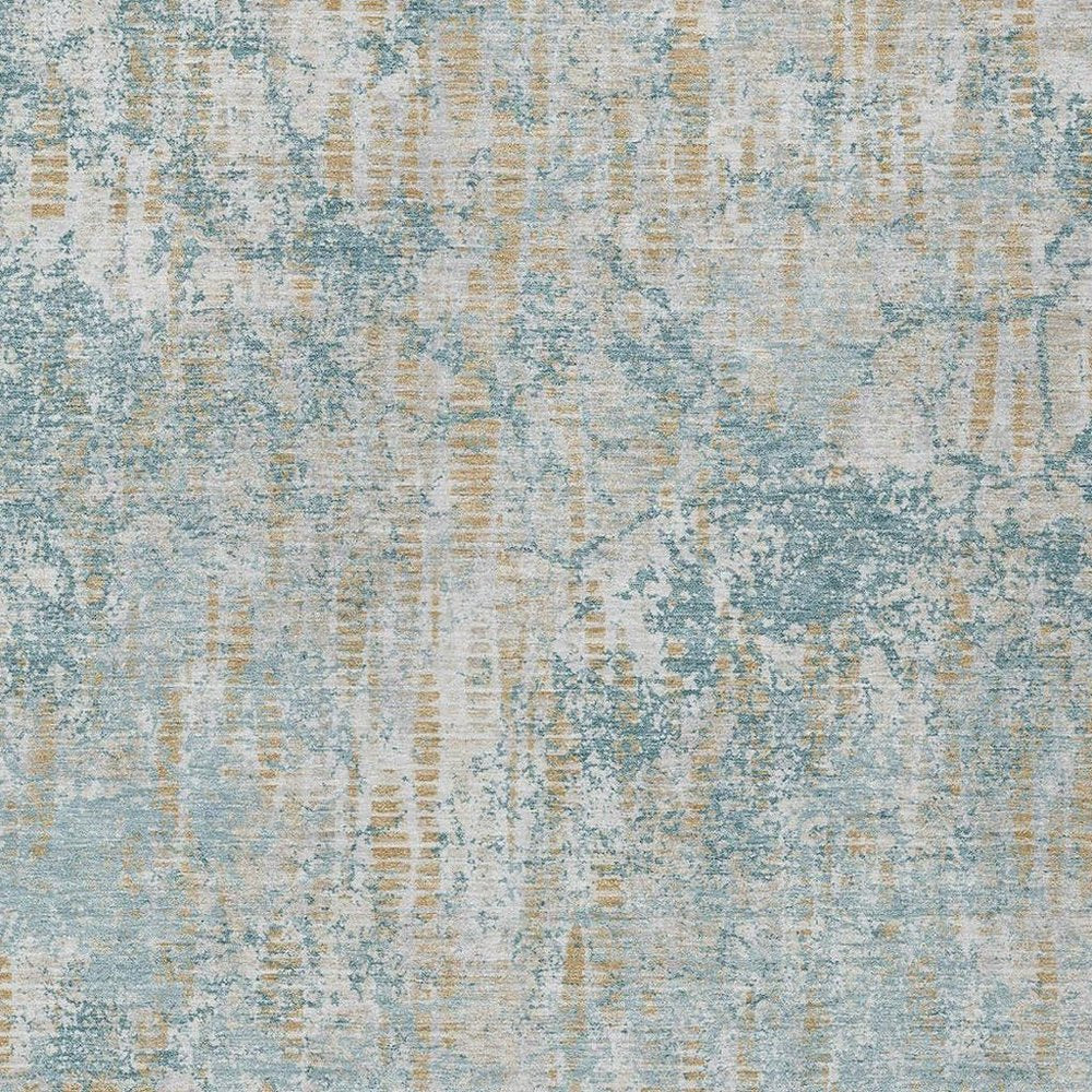 10' X 14' Teal Blue And Linen Abstract Washable Indoor Outdoor Area Rug HomeRoots