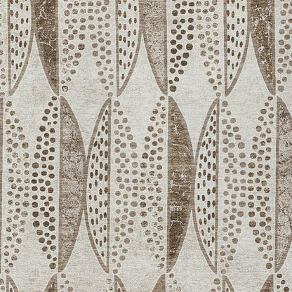 5' X 8' Beige And Blue Geometric Washable Indoor Outdoor Area Rug HomeRoots