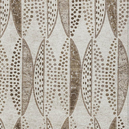 8' X 10' Beige And Blue Geometric Washable Indoor Outdoor Area Rug HomeRoots