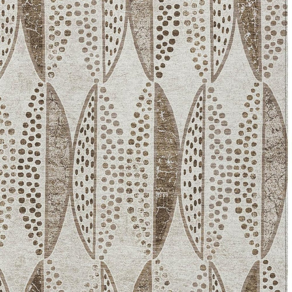 9' X 12' Beige And Blue Geometric Washable Indoor Outdoor Area Rug HomeRoots