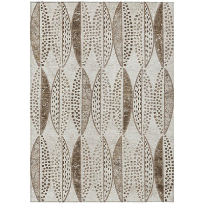 10' X 14' Beige And Blue Geometric Washable Indoor Outdoor Area Rug HomeRoots