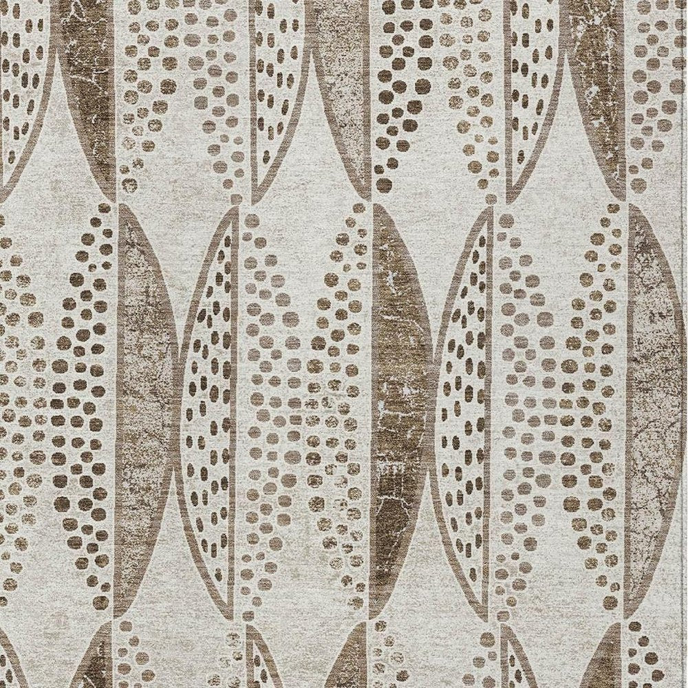 10' X 14' Beige And Blue Geometric Washable Indoor Outdoor Area Rug HomeRoots