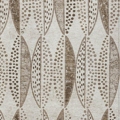 10' X 14' Beige And Blue Geometric Washable Indoor Outdoor Area Rug HomeRoots