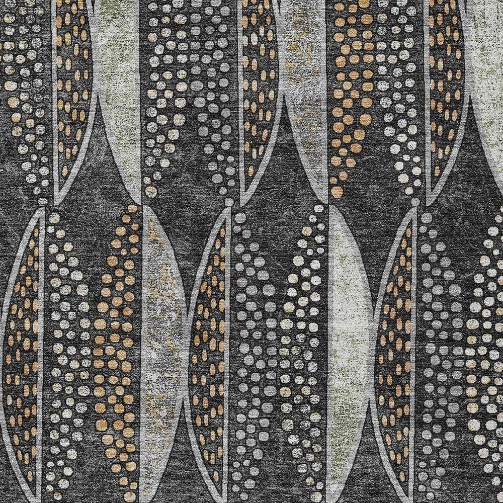 8' X 10' Black And Green Geometric Washable Indoor Outdoor Area Rug HomeRoots