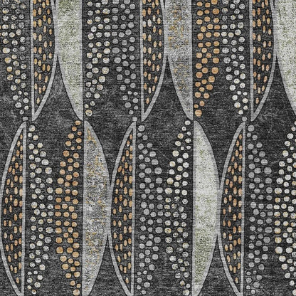 8' X 10' Black And Green Geometric Washable Indoor Outdoor Area Rug HomeRoots