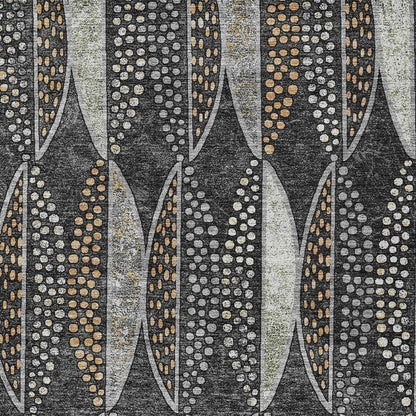 10' X 14' Black And Green Geometric Washable Indoor Outdoor Area Rug HomeRoots
