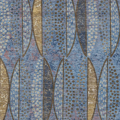 3' X 5' Blue And Brown Geometric Washable Indoor Outdoor Area Rug HomeRoots