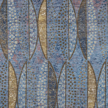 8' X 10' Blue And Brown Geometric Washable Indoor Outdoor Area Rug HomeRoots
