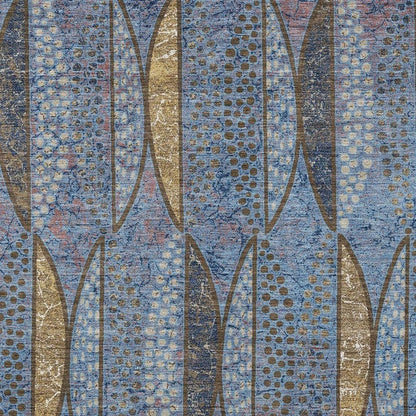 10' X 14' Blue And Brown Geometric Washable Indoor Outdoor Area Rug HomeRoots
